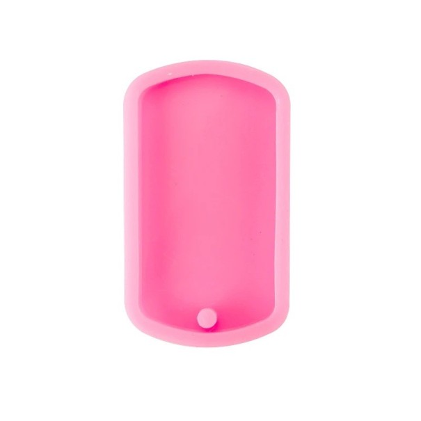 Forma de silicone rosa para resina 6,1 × 3 cm Forma em forma de chapa de cão Forma de silicone para pendentes e decorações 2