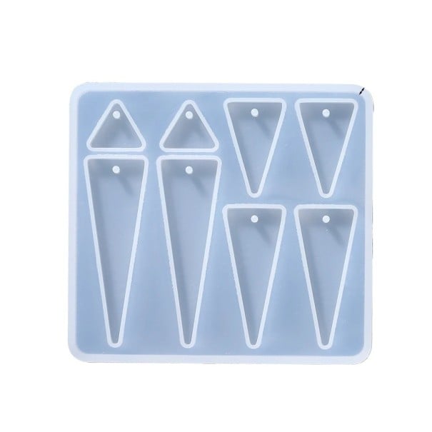 Formă din silicon 8,4 x 7,7 cm pentru pandantive triunghiulare Formă pentru rășină cu găuri pentru inel Fabricarea cerceilor bijuteriilor 1