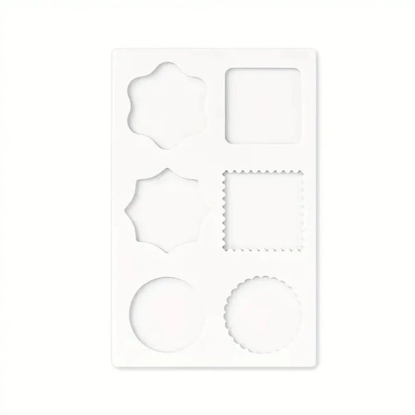Formă din silicon pentru sigilii 13,2 x 8,5 cm Diverse dimensiuni ale cavităților Formă pentru sigilii din ceară pentru decorațiuni de plicuri alb