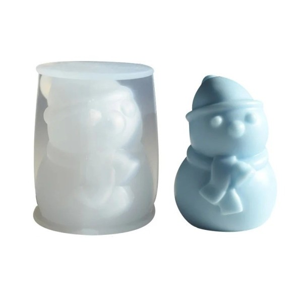 Forma in silicone per candele di Natale - pupazzo di neve 7,1 x 5 cm 1