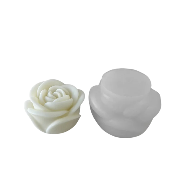 Forma in silicone per sapone 6,6 x 6,6 x 5 cm Forma media a forma di rosa Produzione di sapone Candele Gesso Resina Fai da te 1
