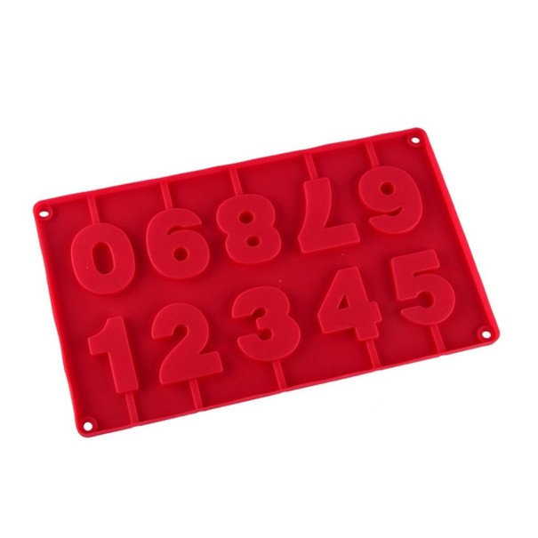 Forma na lízanky v tvare číslic červená