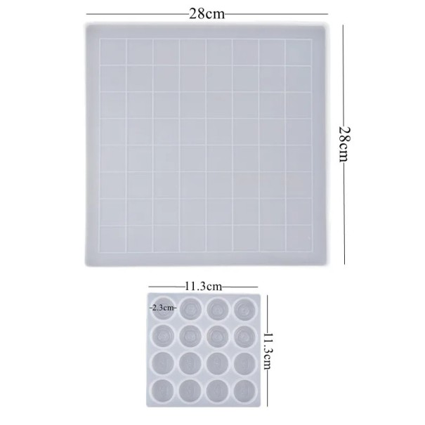 Forma silikonowa do produkcji planszy szachowej 28 x 28 cm i formy do figur szachowych żywica epoksydowa kreatywne tworzenie 1
