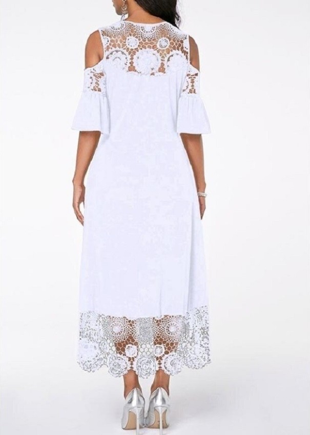 Formalna sukienka midi plus size biały XL