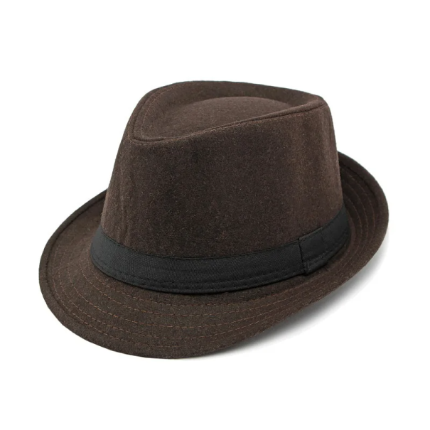 Formell hatt för män Elegant tillbehör för en högtidsdräkt Klassisk form Snygg fashionabel hatt för bröllop, baler och fester brun