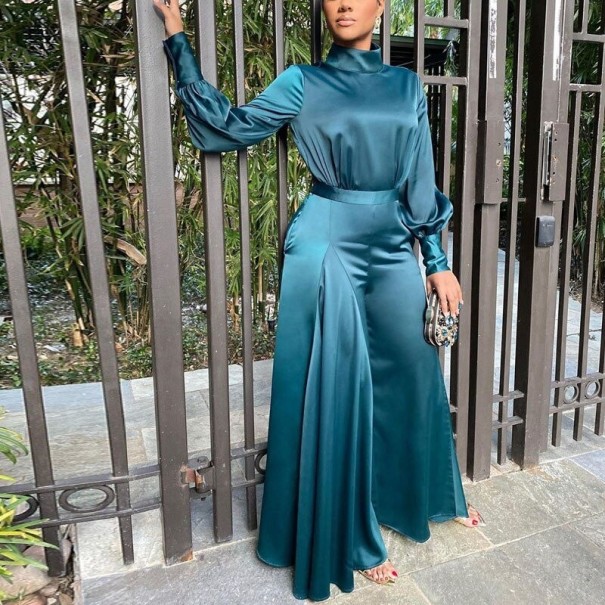 Formell satin jumpsuit för kvinnor
