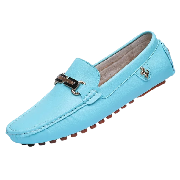 Formelle Herrenschuhe Mokassins Slipper ohne Schnürsenkel PU Leder EVA und Gummi Sohle Metallische dekorative Schnalle Für die Arbeit hellblau 43