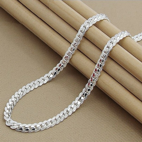Försilvrat halsband för kvinnor 45 cm