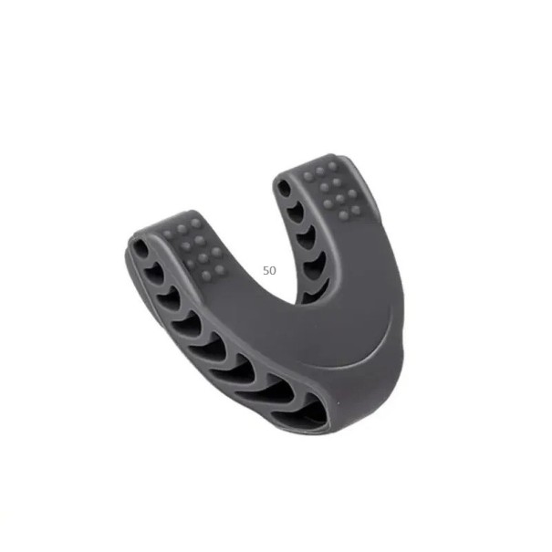 Fortalecedor de mandíbula de silicona en diferentes niveles de resistencia para un entrenamiento eficaz de los músculos faciales y de la mandíbula para hombres y mujeres. gris