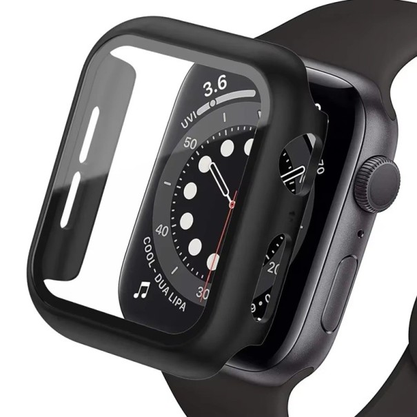 Fortgeschrittener Schutzrahmen für Apple Watch 40 mm, 360° gehärtetes Glas und stabiler Rahmen für Series 4, 5, 6, SE, maximaler Schutz des Displays schwarz
