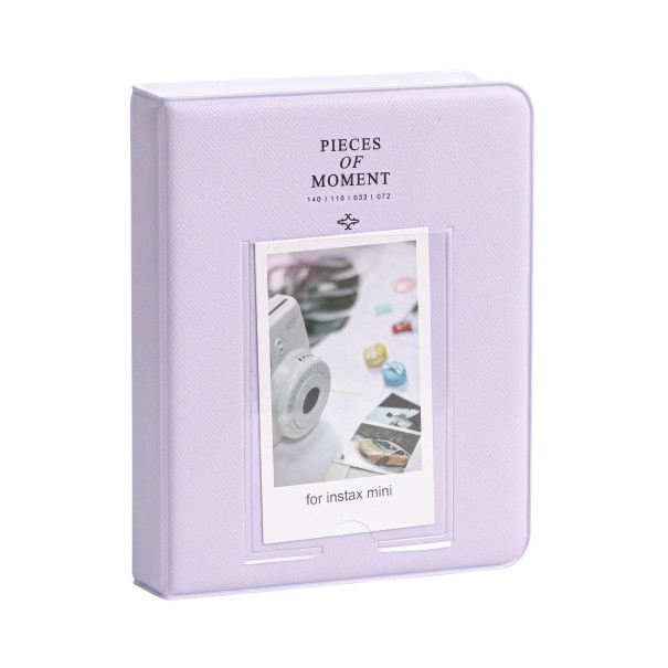 Fotoalbum für Fujifilm Instax Mini 10,8 x 8,7 cm mit Fenster für Foto in PVC-Hülle Helllila Für Sofortbilder und Fotokarten 1