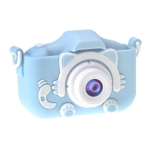 Fotocamera digitale per bambini con custodia a forma di gatto rosa