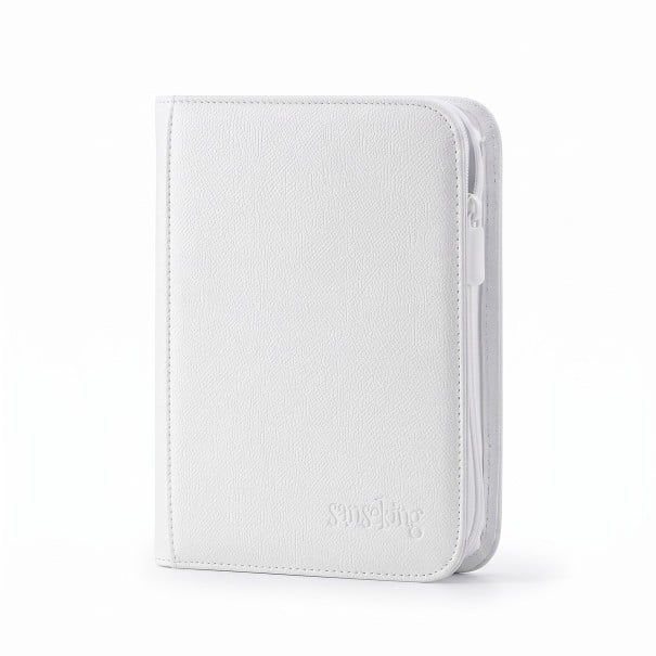 Fotografisches Album für Karten Sanseking 160 Taschen 4 Taschen pro Seite 19,3 x 24,5 cm PU Leder Mit Reißverschluss Für Fotokarten weiß