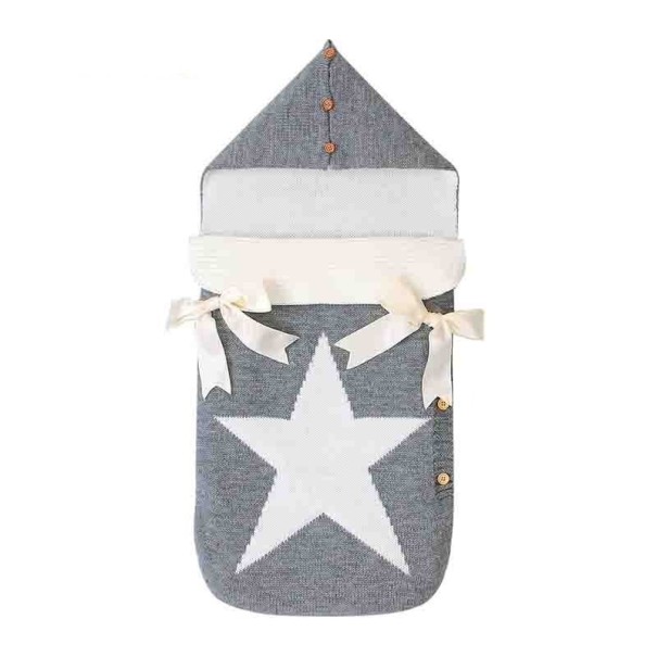 Fotpåse med stjärna grå