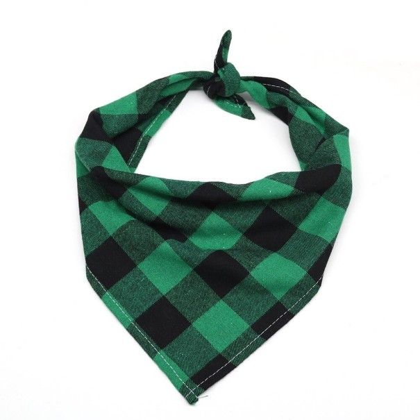 Foulard a scacchi per cani verde S