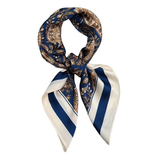 Foulard di seta premium 70 x 70 cm Foulard quadrato di lusso per collo e testa Motivo paisley in cashmere orientale Accessorio elegante per la primavera e l'estate 1