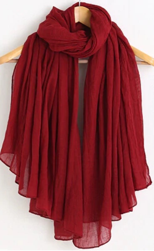Foulard elegante da donna J3271 bordeaux