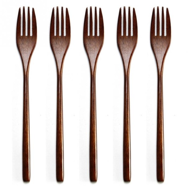 Fourchettes en bois 5 pcs 1