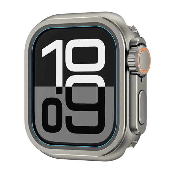 Frame Protective Cover for Apple Watch 46 mm Series 10 Metal Bumper from Stainless Steel Smart Watch iWatch Case Stylish Protective Bumper grey