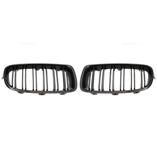 Framgrill för BMW F30 F31 F35 2012–2018 Glänsande svart dubbellist Kylargaller Stilren framgrill ABS biltillbehör 1