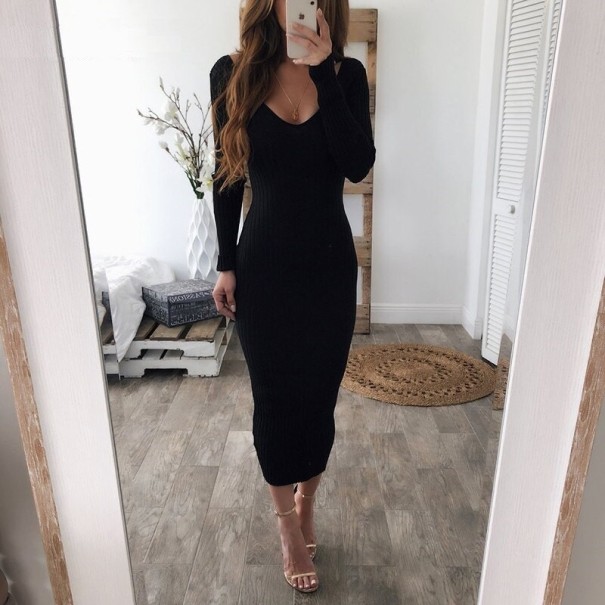 Francesca női kötött ruha fekete XL