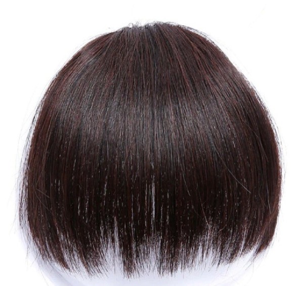 Frange clip in courte marron foncé