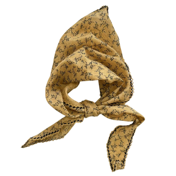 Fräsch 90 x 29 cm blommig scarf för halsen Sommar triangulär hårinpackning Huvudband Hårband Scarfar för kvinnor Mode senapsgul