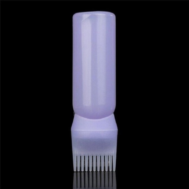 Frasco com pente para coloração de cabelo roxo