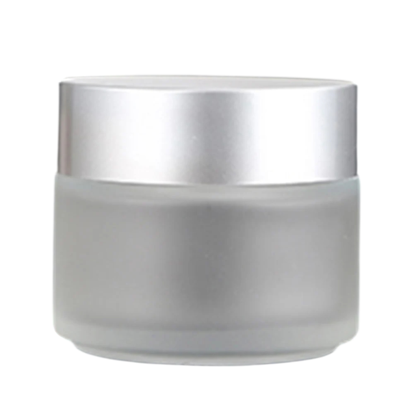 Frasco de cosméticos recarregável 100 g Vidro fosco com alta resistência térmica prateado transparente Frasco de vidro para creme pomada bálsamo 1