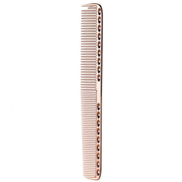 Frisørkam til klipning af hår 21,5 x 2,6 x 2,2 cm Aluminium professionel kam Fine tænder Hårskille Styling rosa-guld
