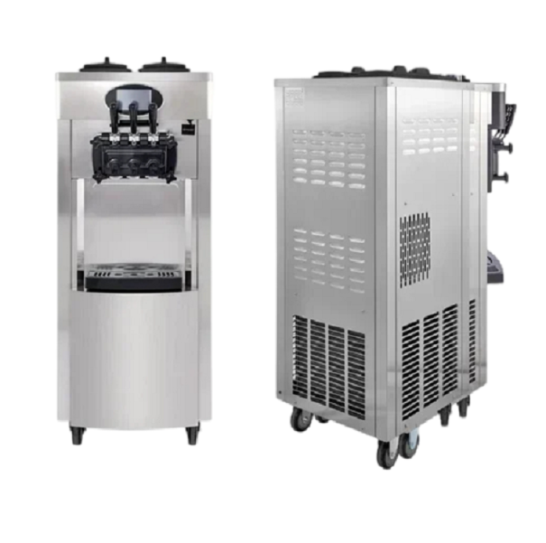 Fritstående ismaskine Professionel ismaskine Ismaskine til 3 smagsvarianter 2200W Ismaskine med LCD-panel 54 x 59 x 136 cm 1