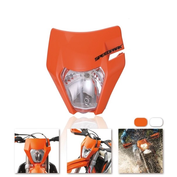Frontmask med ljus för motorcykel