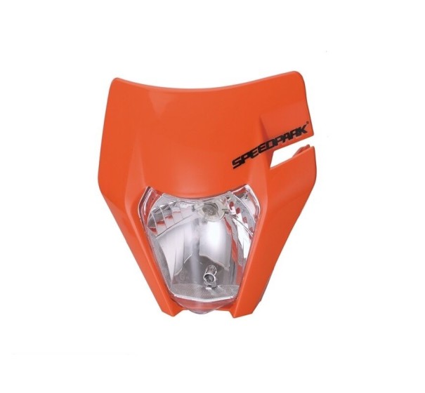 Frontmaske med lys til motorcykel orange