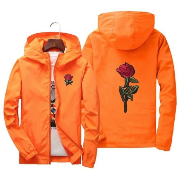 Frühlings-/Herbst-Blumenjacke für Herren A1835 orange L