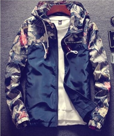 Frühlings-/Herbst-Blumenjacke für Herren J937 dunkelblau 3XL