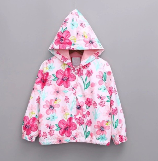 Frühlings-/Herbstjacke für Mädchen mit Blumen 5