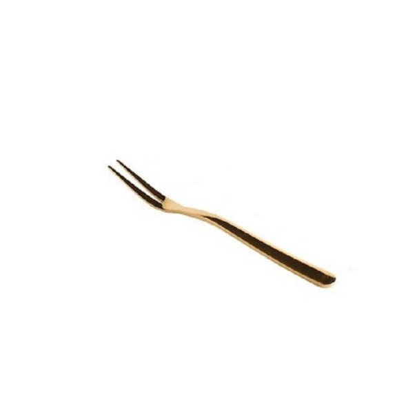 Fruktgaffel i rostfritt stål guld 1