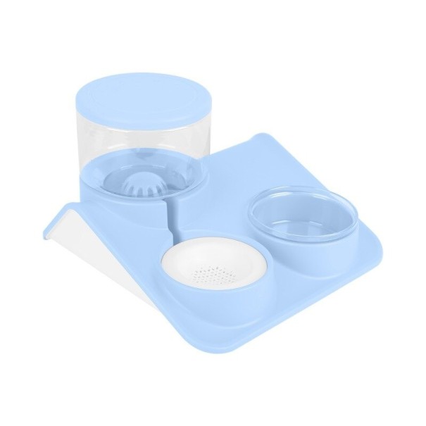 Fuente de agua con cuencos para perros y gatos azul