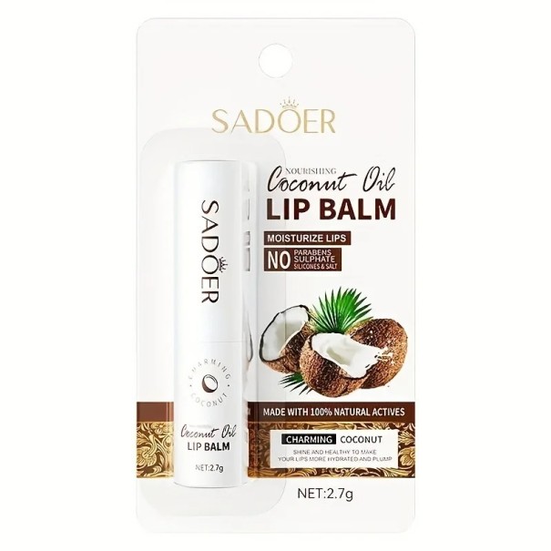 Fugtgivende kokoslæbepomade Nærende og regenererende Beskyttelse mod udtørring Naturlig sammensætning Bløde og smidige læber Kokosduft 2,7 g 1