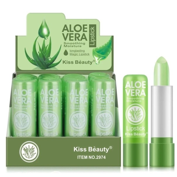 Fugtgivende læbepomade med aloe vera Sæt med 12 stk. Dybdegående næring Regenerering Bløde og delikate læber Naturlig sammensætning Langvarig pleje 3,5 g/stk 1