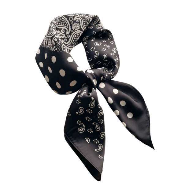 Fular de mătase la modă 70 x 70 cm Fular pătrat luxos pentru gât și cap Motiv paisley din cașmir Stil elegant de primăvară-vară 1