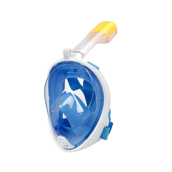 Full Face Diving Mask Size S/M 17 x 13 cm Inner Dimensions 23 x 19 cm Outer Dimensions with a Pair of Earplugs blue