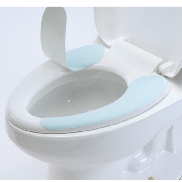 Funda adhesiva para asiento de inodoro azul