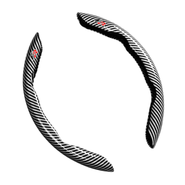 Funda antideslizante de fibra de carbono para volante, funda protectora para interior de coche, decoración moderna para coche, accesorios para volante. gris