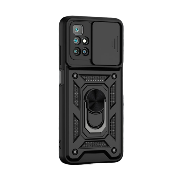 Funda con imán y protección de cámara Xiaomi Redmi 10 Prime negro