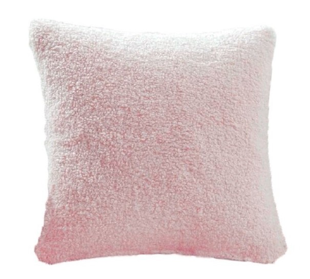 Funda de almohada de peluche 50 x 50 cm rosa claro