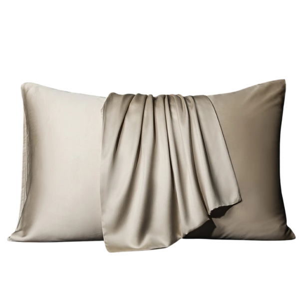 Funda de almohada de seda color 50x90 cm Suavidad elegante Transpirabilidad natural Confort lujoso Superficie protectora para dormir beige