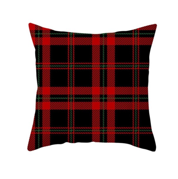 Funda de almohada navideña a cuadros 8