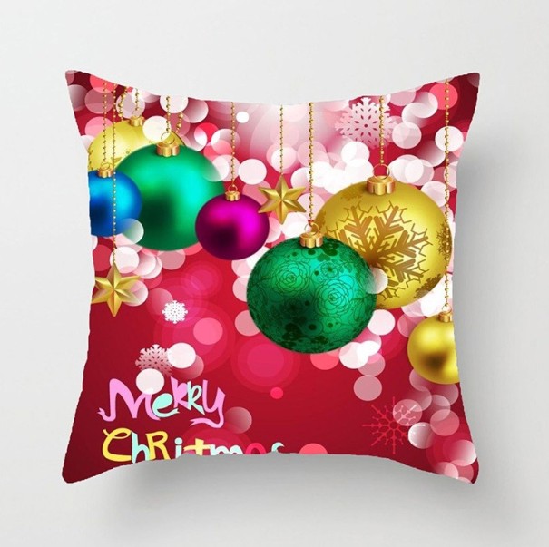 Funda de almohada navideña de lino 17