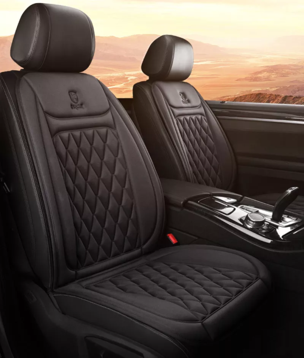 Funda de asiento calefactable Funda de asiento de coche calefactable de algodón 12 - 24 V 2 uds. negro